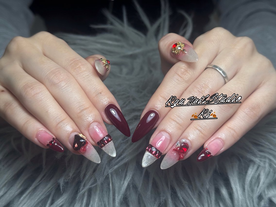 ネイル アートネイル ジェルネイル グラデーション マグネットネイル ニュアンスネイル ハンドネイル Ryu Nail Studioのネイルデザイン