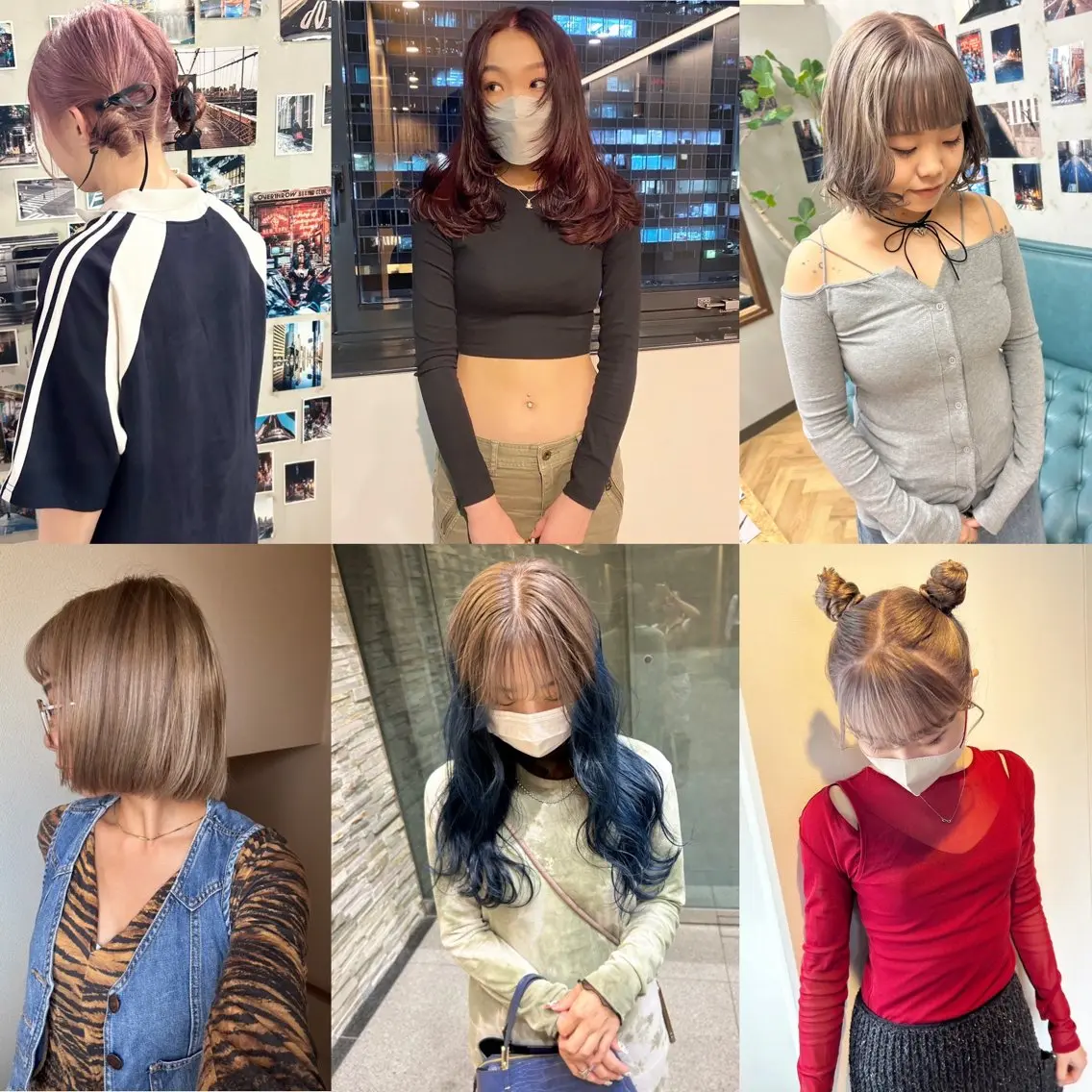ミディアム カラー パーマ ヘアアレンジ ブリーチ 透明感カラー ハイトーンカラー ブリーチなしカラー デザインカラー/ボブ ブリーチカラー/ユリのヘアスタイル