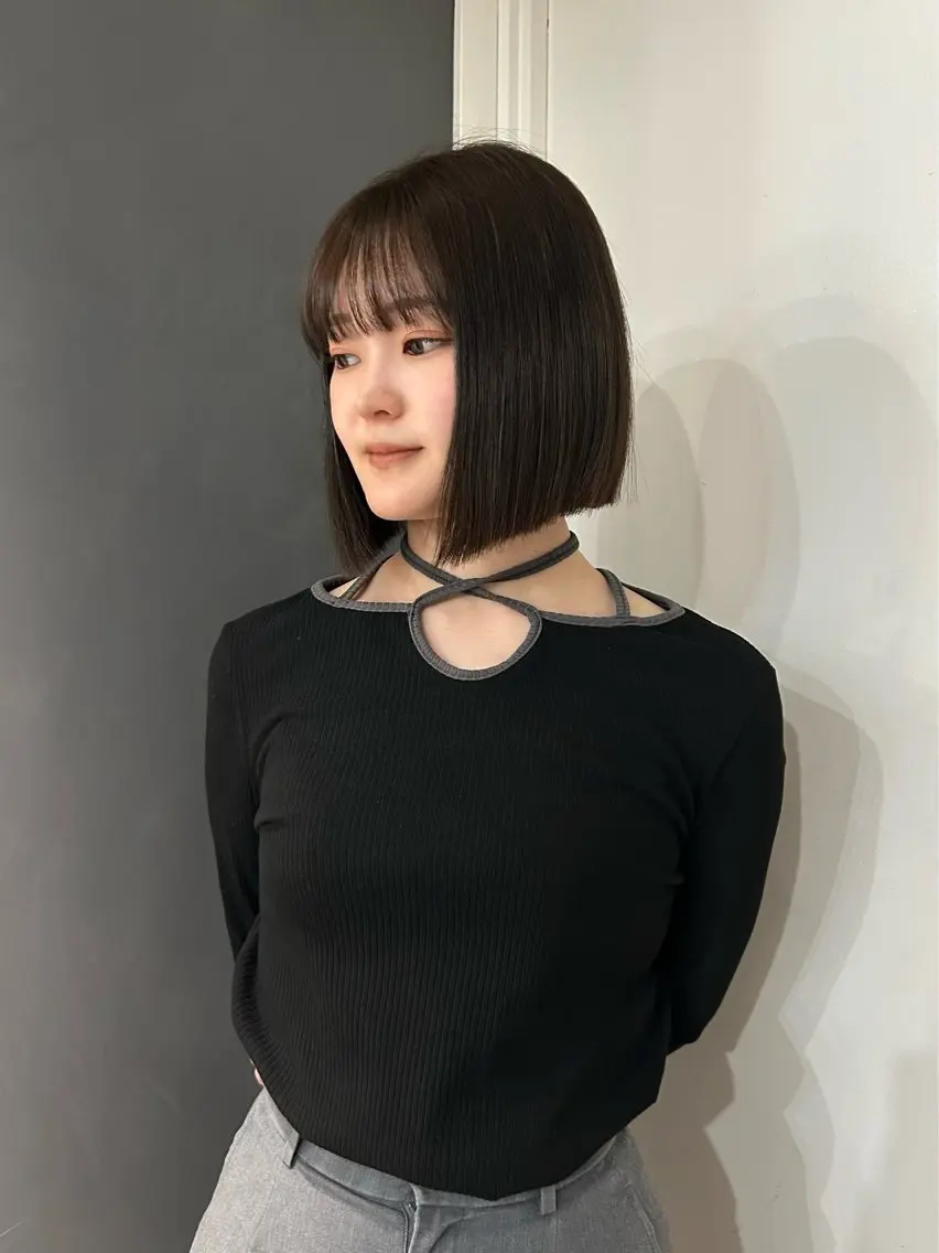 ショート カット ヘアカラー トリートメント えり 堀江/ボブ /レイヤー/艶髪のヘアスタイル