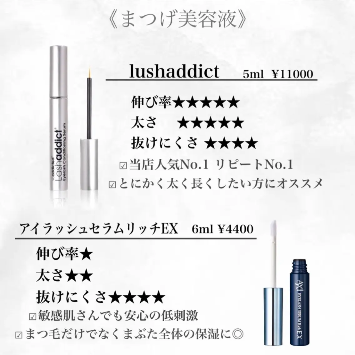 マツエク・マツパ TOP BROW 山内のマツエク・マツパデザイン