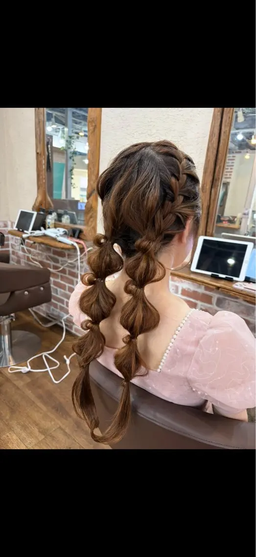 ロング デザインカラー/ メンズ/ヘアセットのヘアスタイル
