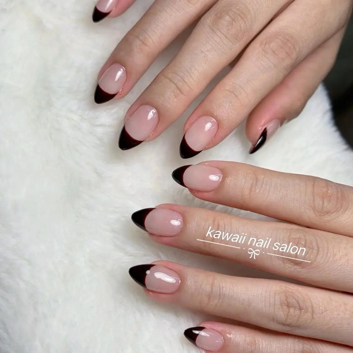 ネイル アニマル柄 長さ出し フレンチネイル グラデーション キラキラネイル Kawaii Nail Salonのネイルデザイン