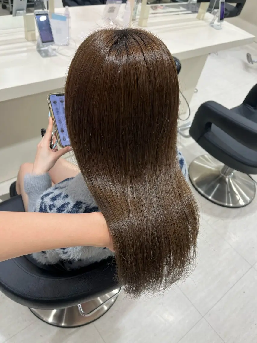 ロング カラー ブリーチ ダブルカラー ブリーチなしカラー 大人上品ベージュ 🎀HARUNAのヘアスタイル