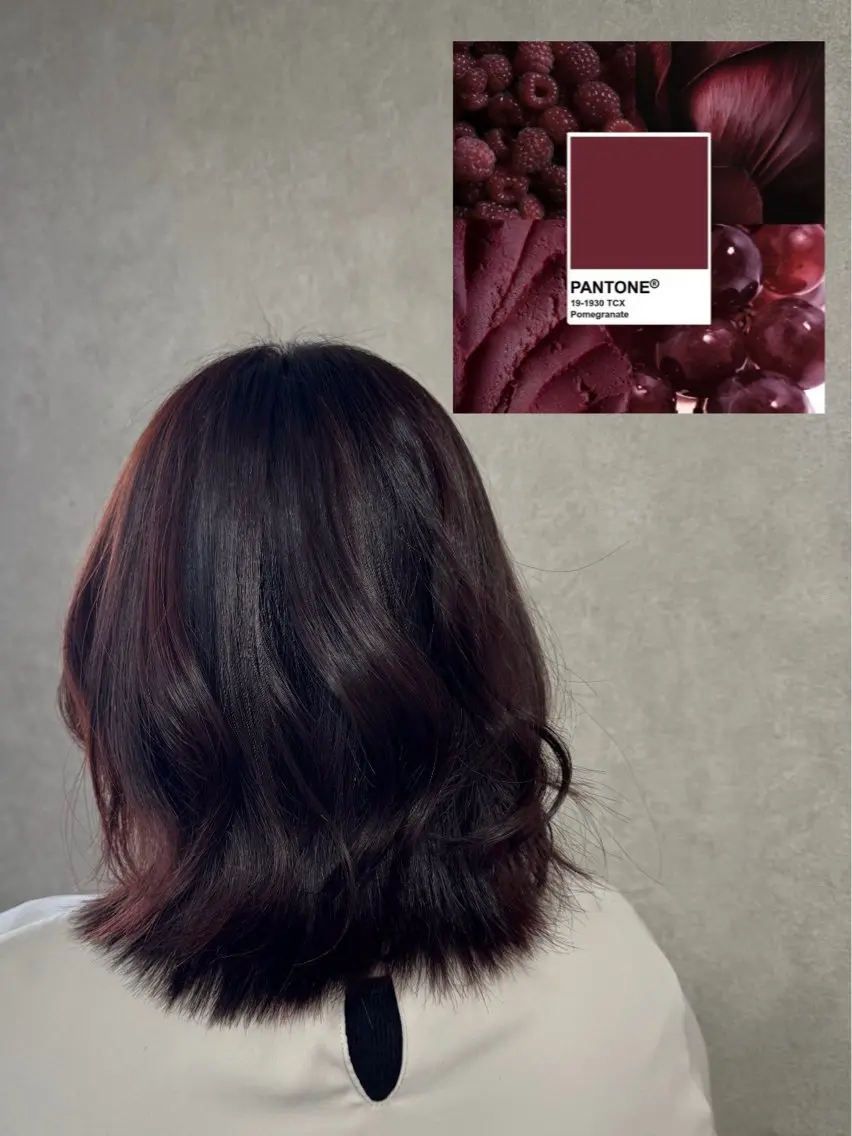 セミロング カラー ブラウンカラー カシス ヘアカラー トリートメント RIO🩶 /越前/透明感カラーのヘアスタイル