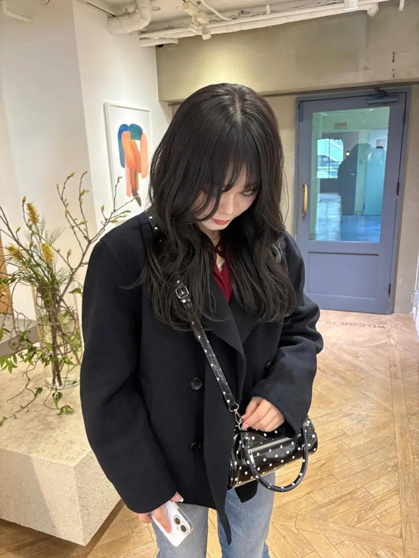 ロング カラー ヘアカラー レイヤーカット🐩 透明感カラー モカのヘアスタイル