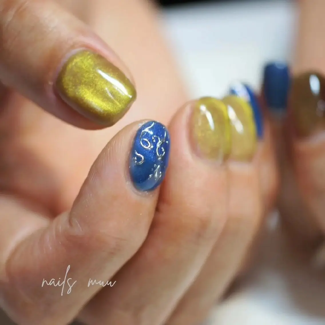 ネイル アートネイル マグネットネイル nails muu まゆのネイルデザイン