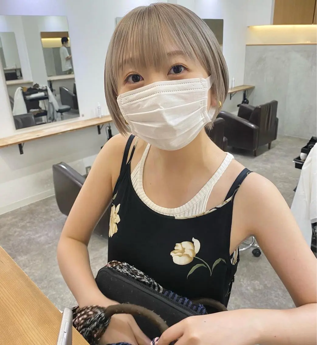 ショート カラー ベージュカラー ホワイトベージュ ヘアカラー 森貴裕/ニュアンス パーマ/オリーブのヘアスタイル