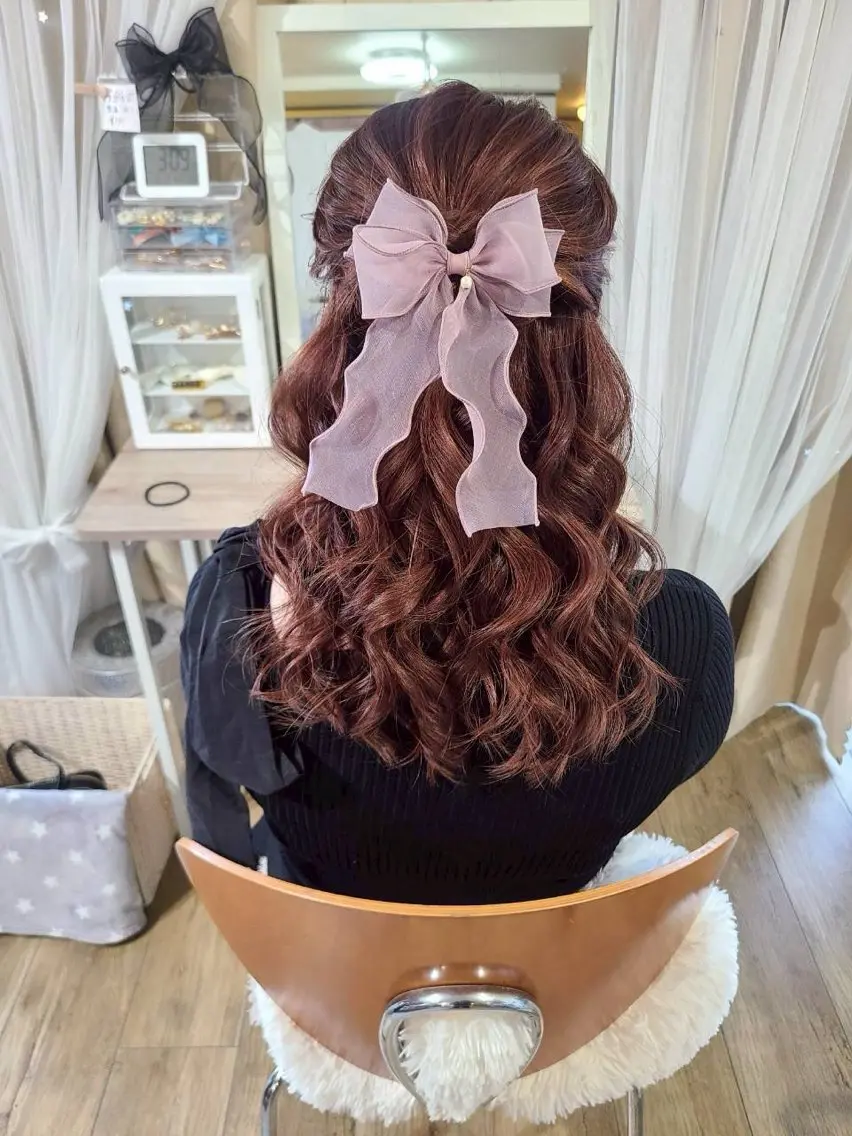 ヘアアレンジ ハーフアップ aya hair 水上のヘアスタイル