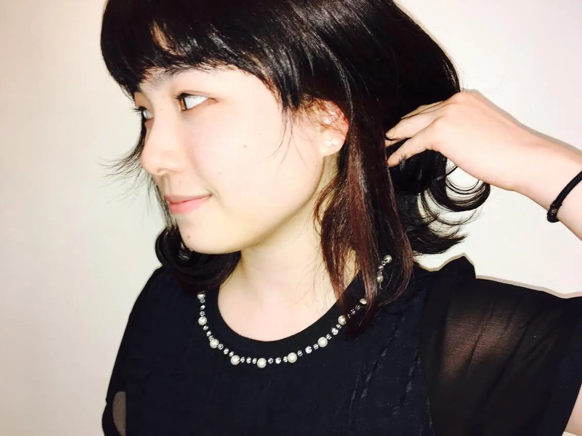 ミディアム カラー ピンクカラー Lagom なかだのヘアスタイル