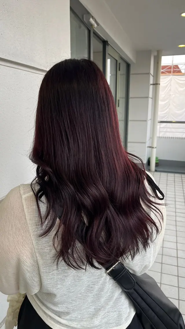 ロング カラー レッドカラー Glimpseあやね 🎀大濠/髪質改善のヘアスタイル