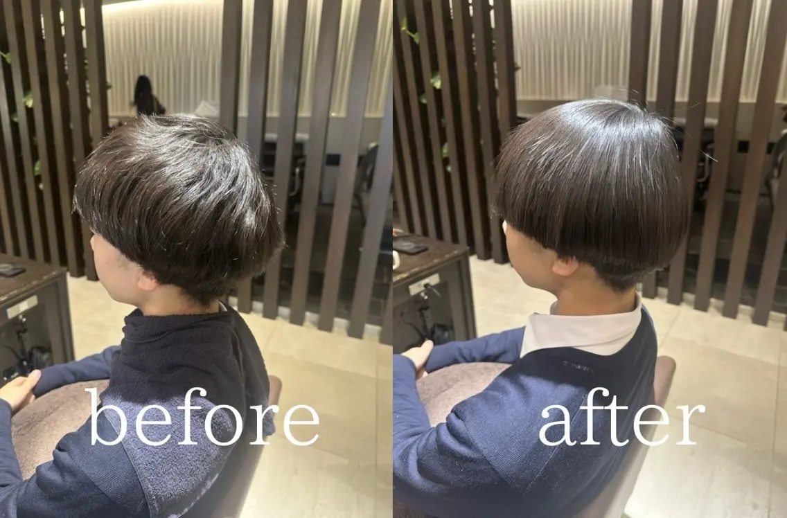 ショート メンズ マッシュ 縮毛矯正 トリートメント 山本 麟太郎のヘアスタイル