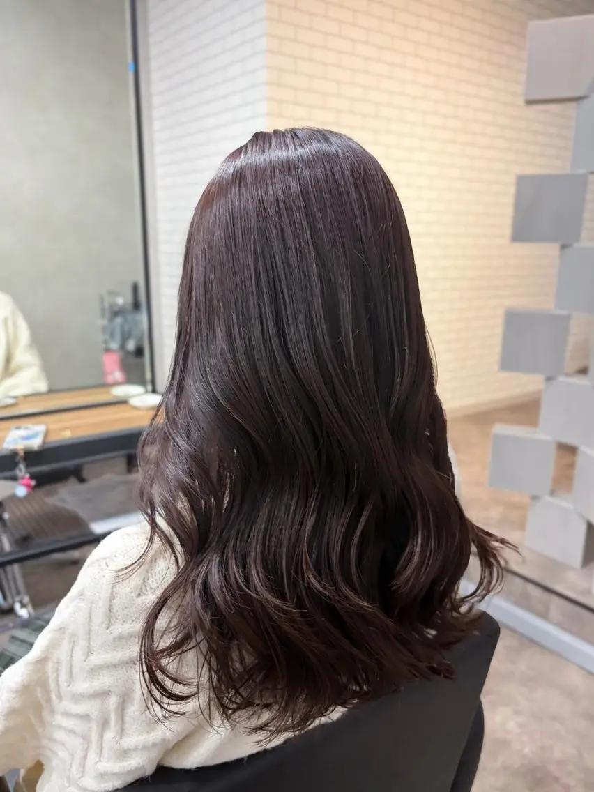 セミロング カット ヘアカラー トリートメント 福本 梓のヘアスタイル