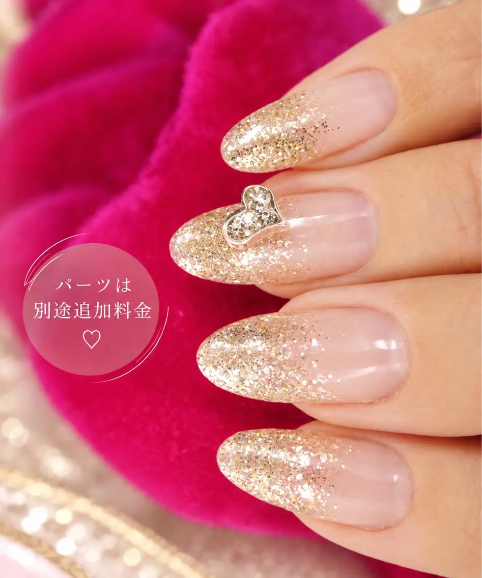 ✨【長さ出し10本】アクリルスカルプ♡ラメグラデーションの写真