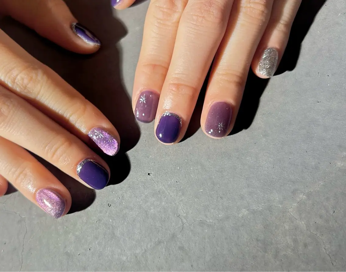 ネイル マグネットネイル パープル nail salon Aymのネイルデザイン