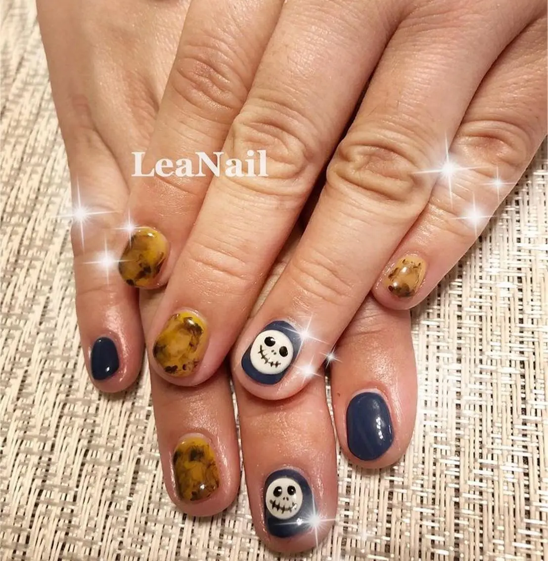 ネイル べっ甲ネイル ハロウィン シンプルネイル Lea Nailのネイルデザイン