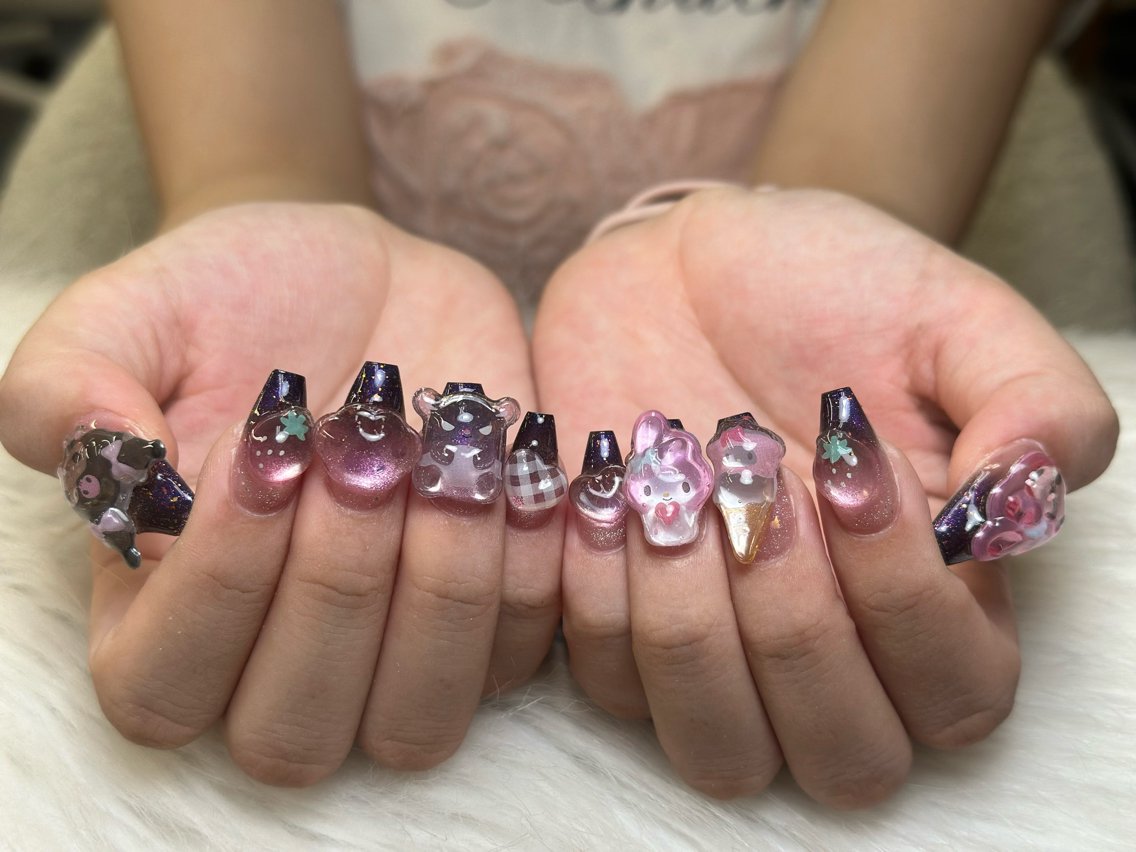 ネイル アニマル柄 ブラウン フットネイル フレンチネイル 韓国ネイル ハンドネイル Lisa Nail Salonのネイルデザイン