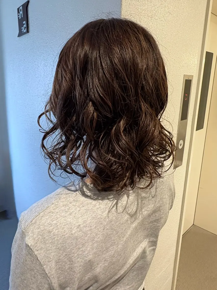 ミディアム パーマ ニュアンスパーマ 🧺アンジュのヘアスタイル
