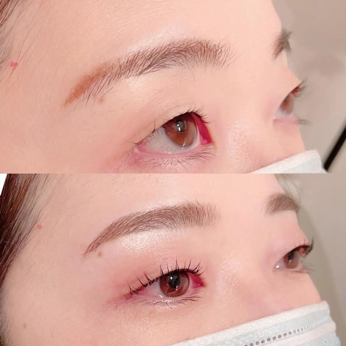 マツエク・マツパ アイブロウ 眉毛ワックス脱毛 ナチュラル 一重×まつ毛パーマ 森崎 麗のマツエク・マツパデザイン