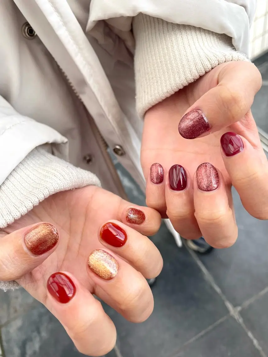 ネイル ジェルネイル マグネットネイル ハンドネイル Nail ヌシん家 AKANEのネイルデザイン