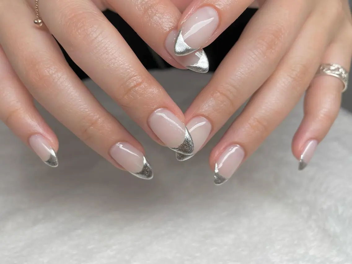 ネイル フレンチネイル ミラーネイル riri-nail Rie Endoのネイルデザイン