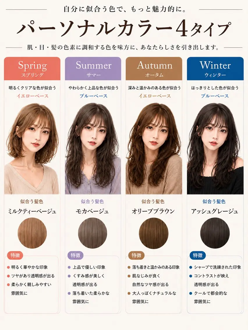 カット ヘアカラー トリートメント 骨格診断/似合わせ カットあさみななこのヘアスタイル