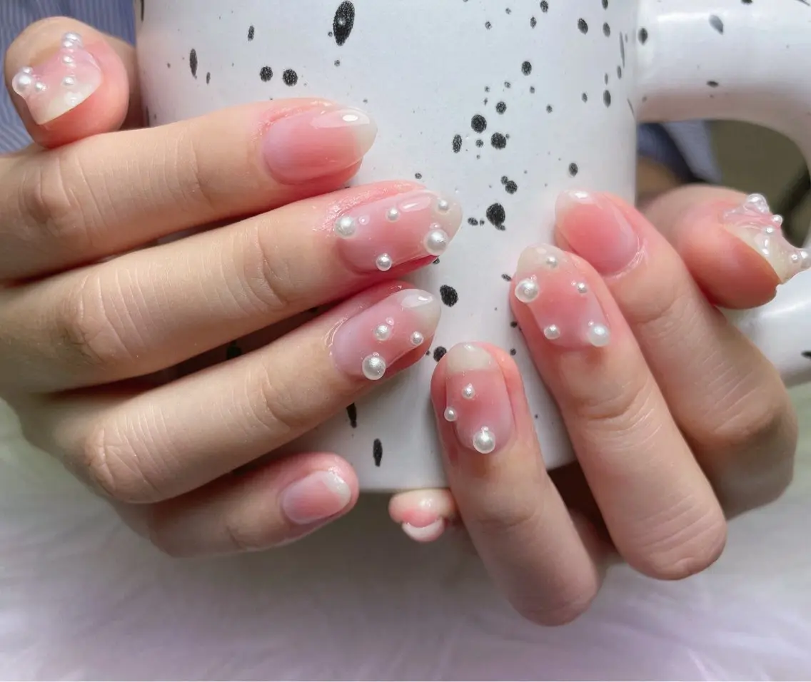 ネイル アートネイル 韓国ネイル 水色 ロングネイル マグネットネイル ハンドネイル ハンドケア NailDemure 【銀座店】のネイルデザイン
