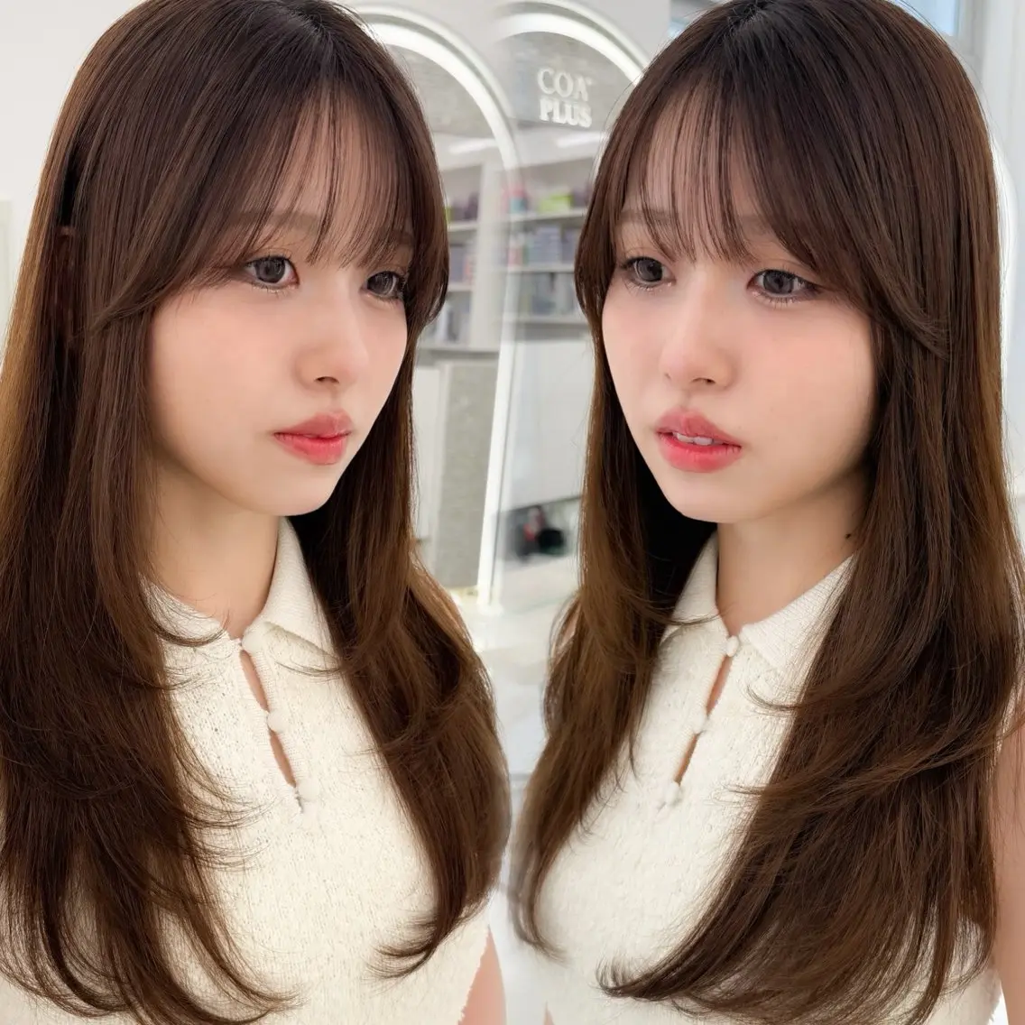 セミロング 縮毛矯正 特化アツシのヘアスタイル