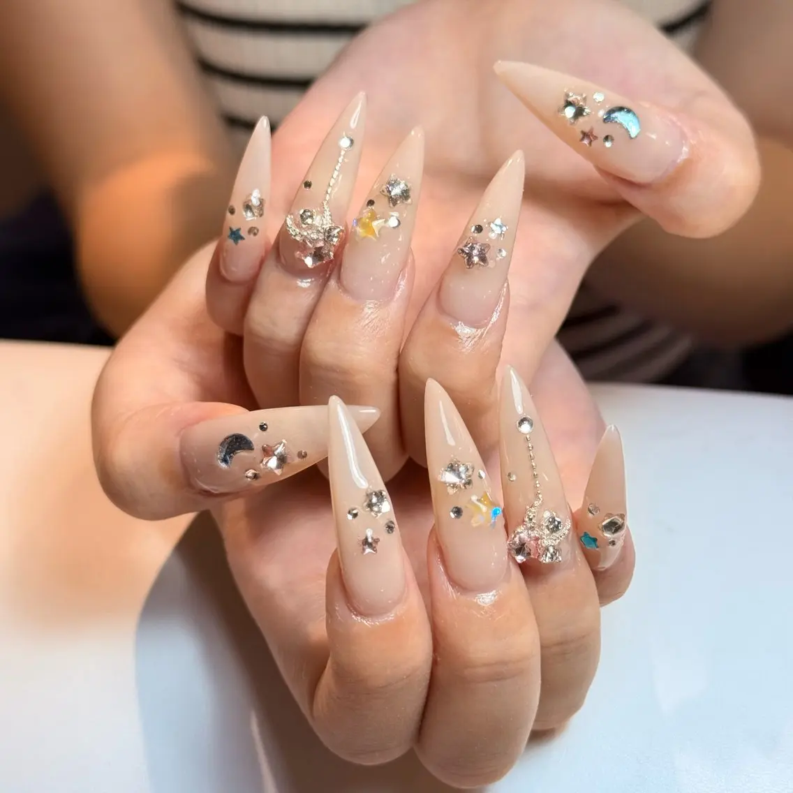 ネイル アートネイル チークネイル フレンチネイル グラデーション キラキラネイル ハンドネイル Risa_ Nailのネイルデザイン