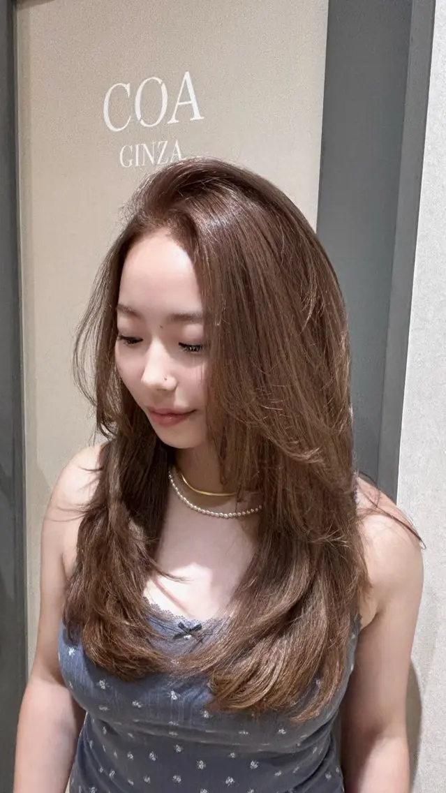 ロング ヘアカラー トリートメント 𝐜𝐨𝐚 𝐦𝐨𝐦𝐨𝐞のヘアスタイル