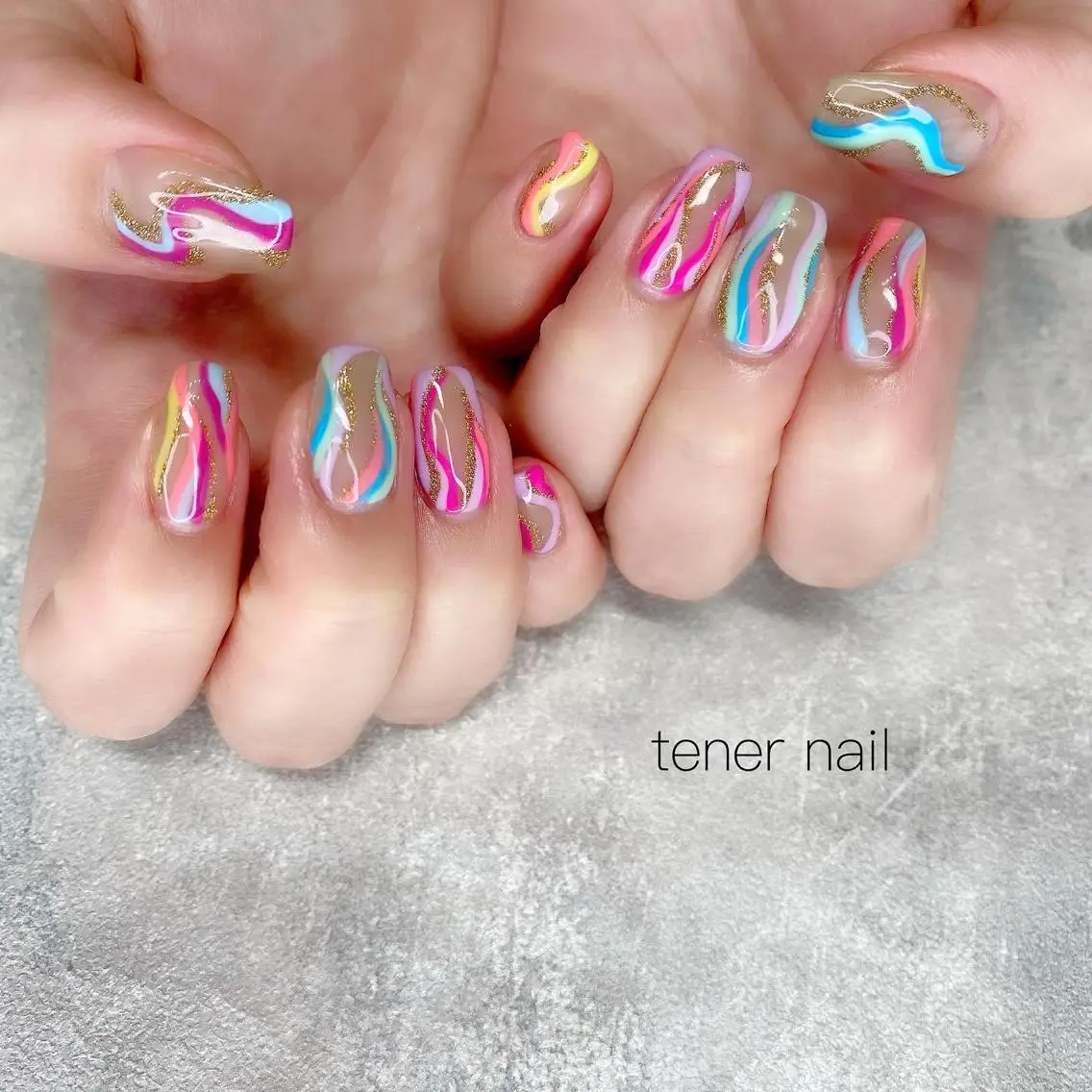ネイル フラッシュネイル ラメ(グリッター) テネルネイル tener nailのネイルデザイン