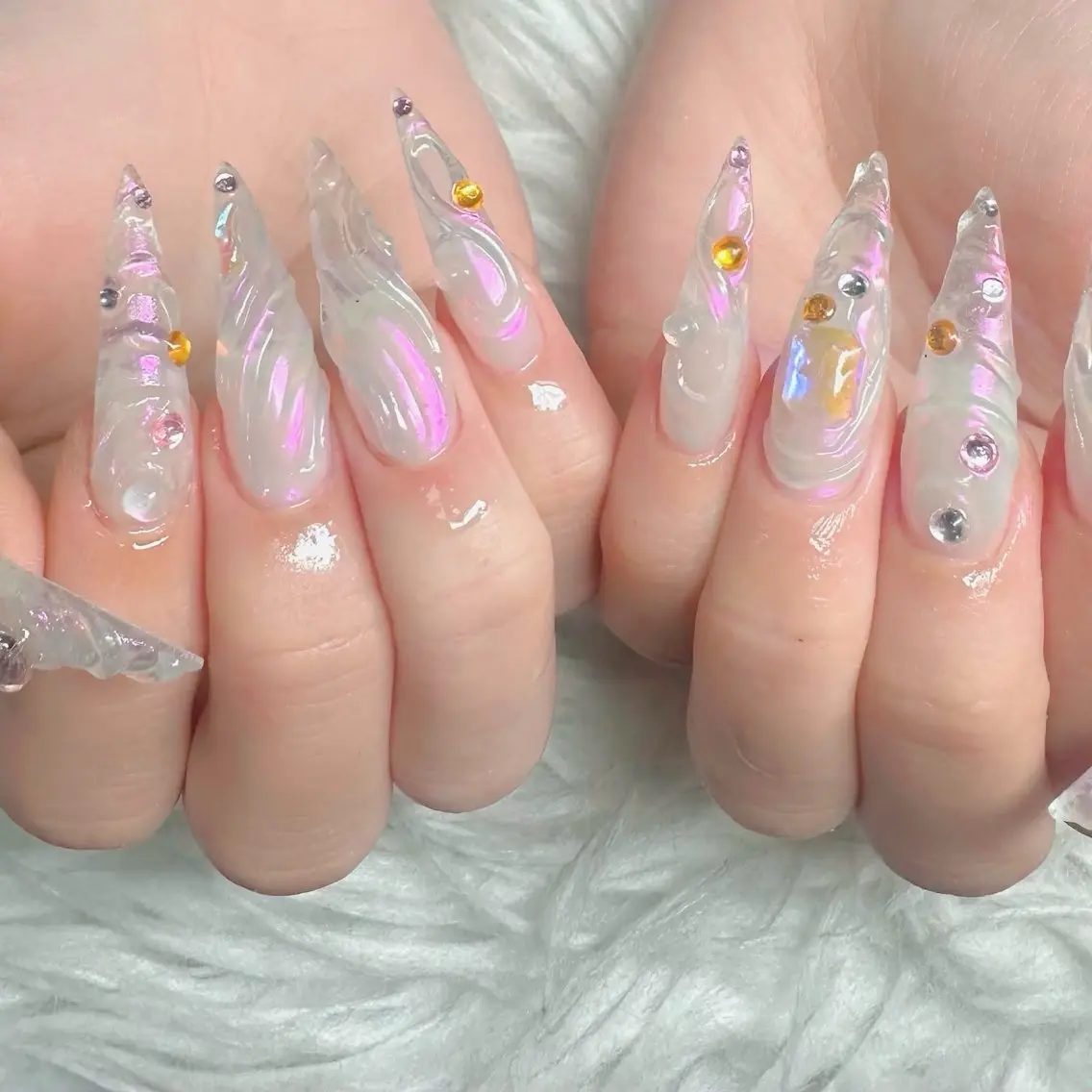 ネイル フットネイル フレンチネイル グラデーション 韓国ネイル ロングネイル ハンドネイル Hani Nail Salonのネイルデザイン