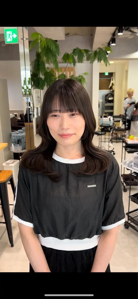 ロング カラー くびれヘア 韓国風ヘア くびれレイヤー レイヤーカット 小顔カット 町田縮毛矯正/ 髪質改善/美髪特化のヘアスタイル