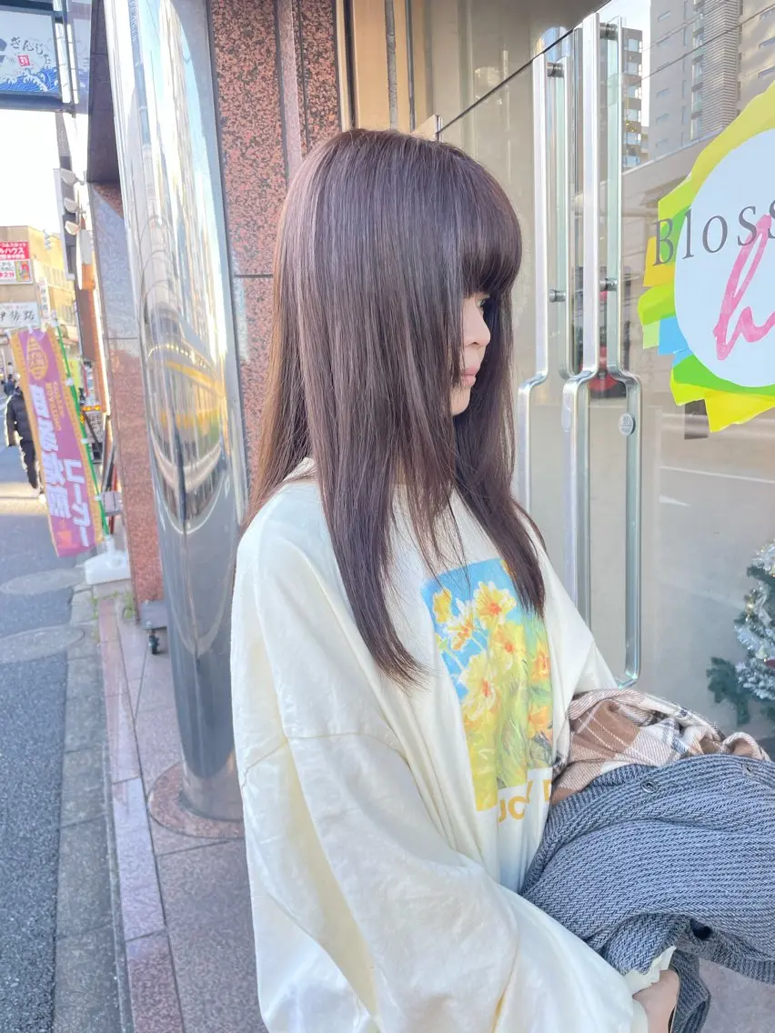 ロング カラー ベージュカラー カット ヘアカラー トリートメント 髪質改善/Bloss om🌷高橋沙衣のヘアスタイル