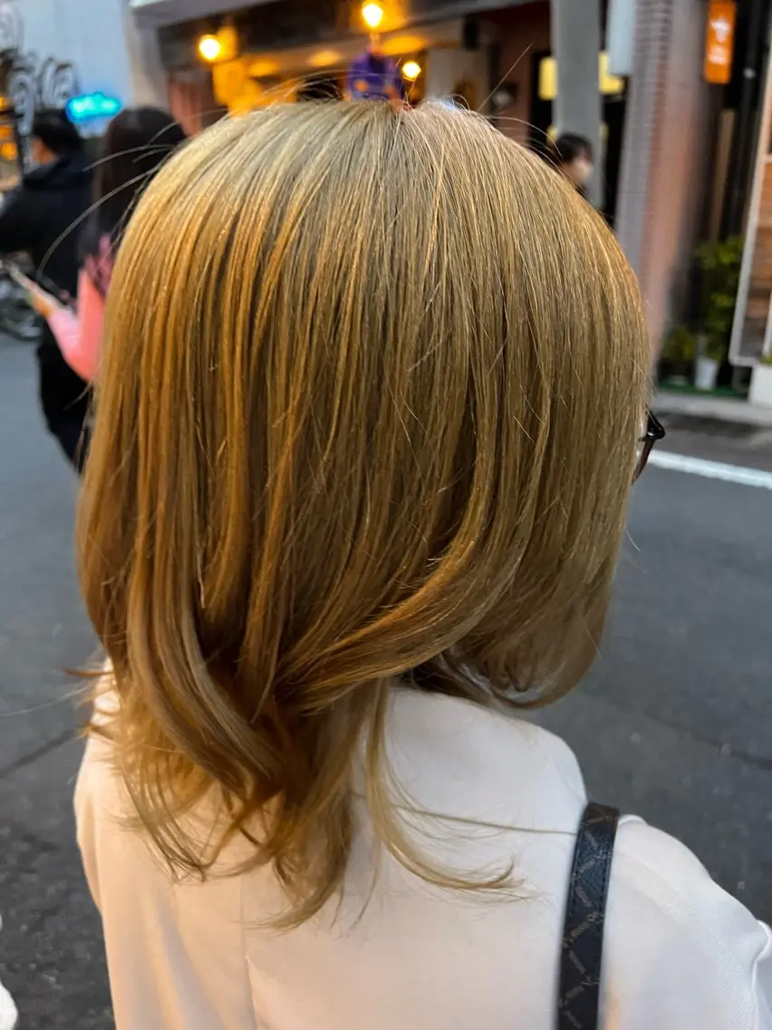 ミディアム カラー パーマ ヘアアレンジ メンズ 堀井 凌平のヘアスタイル
