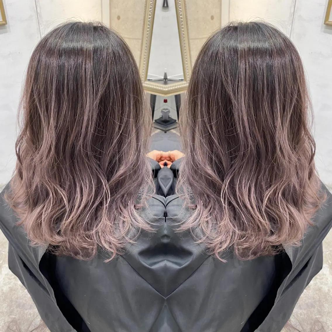 ミディアム カラー ヘアアレンジ アッシュ ラベンダーカラー ラベンダーアッシュ ヘアカラー トリートメント 縮毛矯正 髪質改善寺坂雄飛💐のヘアスタイル