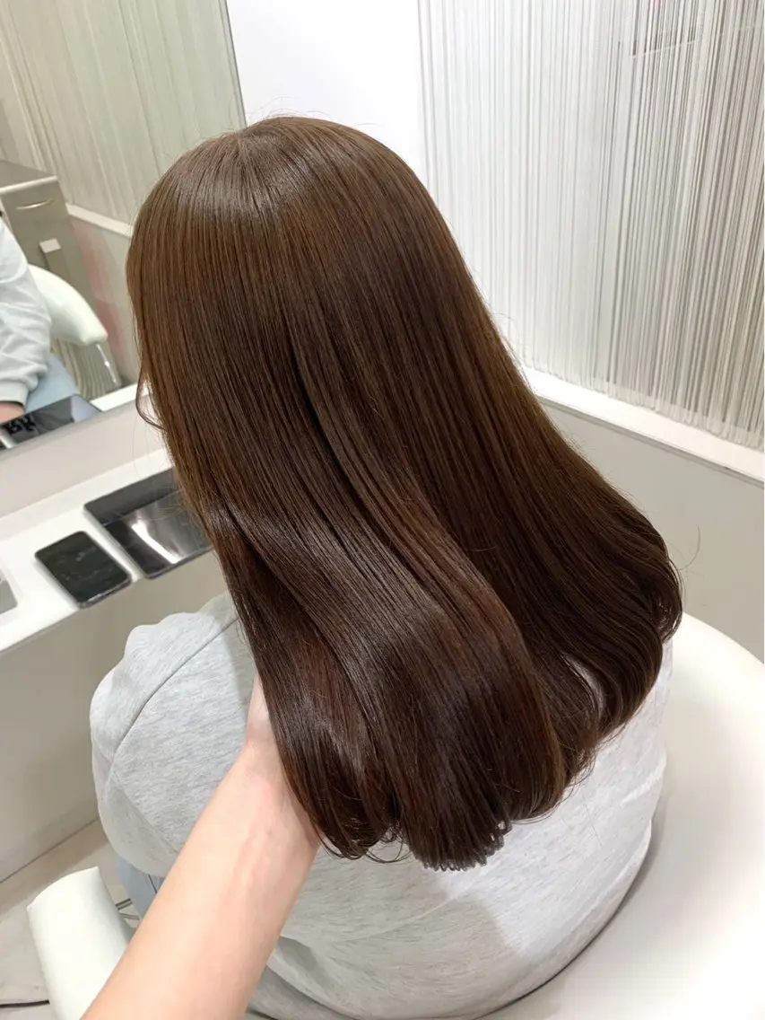 セミロング カラー ヘアカラー ParveMix 楠本結菜のヘアスタイル