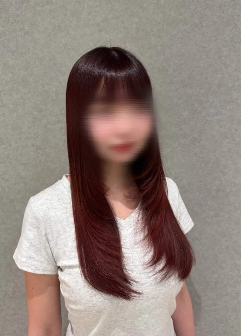 カラー レッドカラー カット ヘアカラー トリートメント 安部 流唯のヘアスタイル