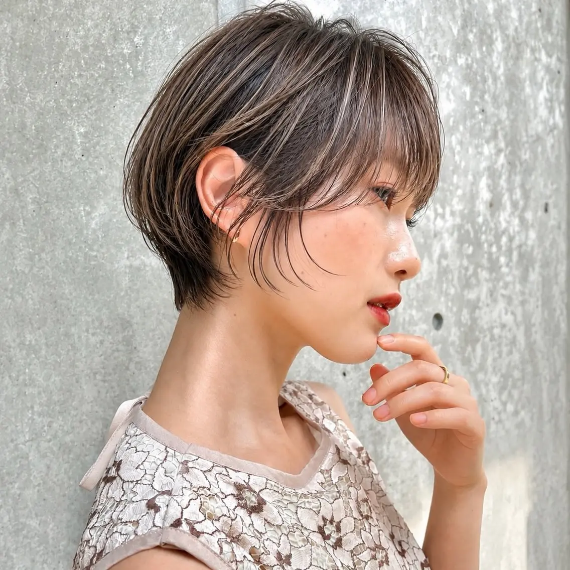 ショート カラー 心斎橋/難波ショート 白髪ぼかし 中尾のヘアスタイル