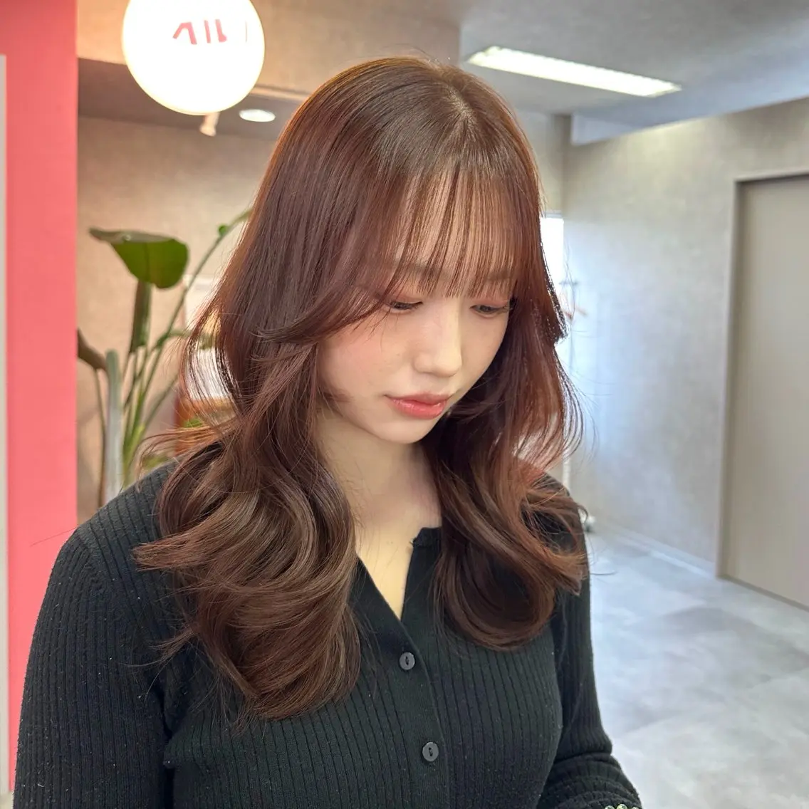 セミロング カラー パーマ ヘアアレンジ ブラウンカラー オレンジ オレンジブラウン トリートメント カット ヘアカラー トリートメント Hz【ヘルツ】 masakiのヘアスタイル