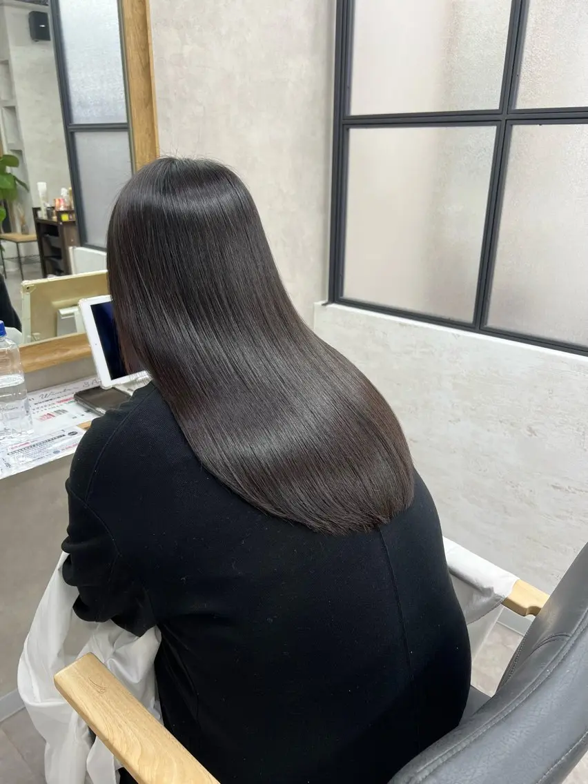 ロング 縮毛矯正 カット 縮毛矯正 トリートメント 前田詠吉 soaFLEARのヘアスタイル