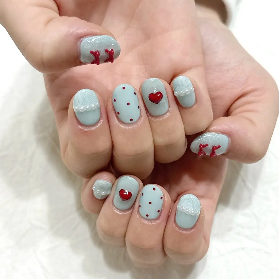 ネイル レース ハンドネイル peaberry nailのネイルデザイン
