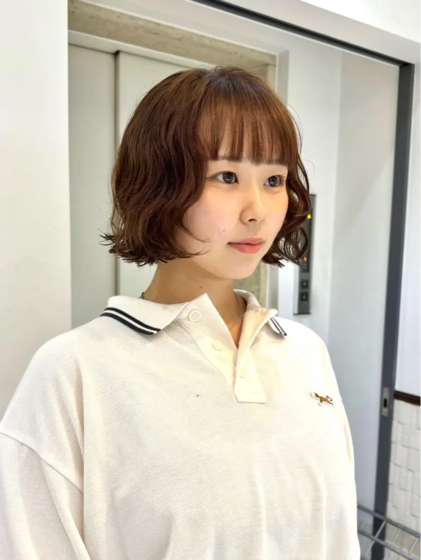 ショート パーマ カット パーマ トリートメント 🌀デジタルパーマ ボブ　萩原　龍のヘアスタイル