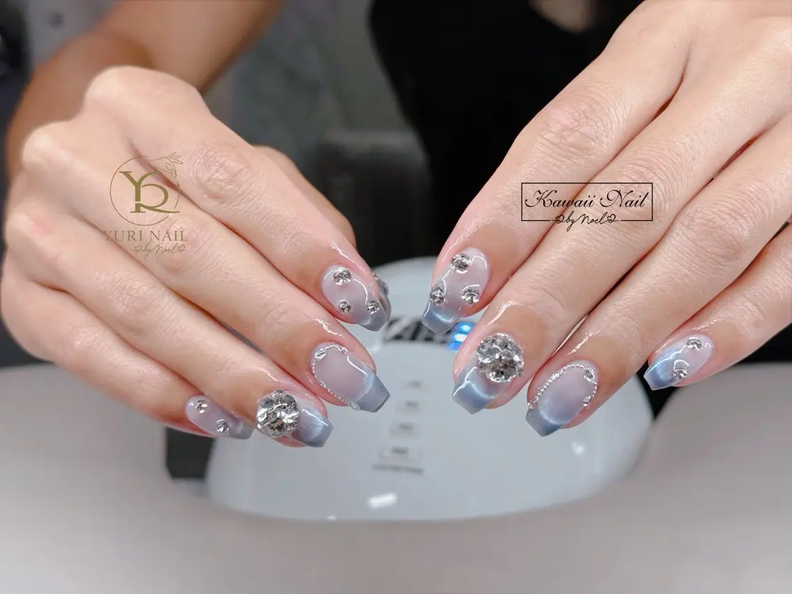 ネイル チークネイル フットネイル グラデーション 韓国ネイル 持ち込み ハンドネイル フットネイル ハンドケア YURI Nail NARITAのネイルデザイン