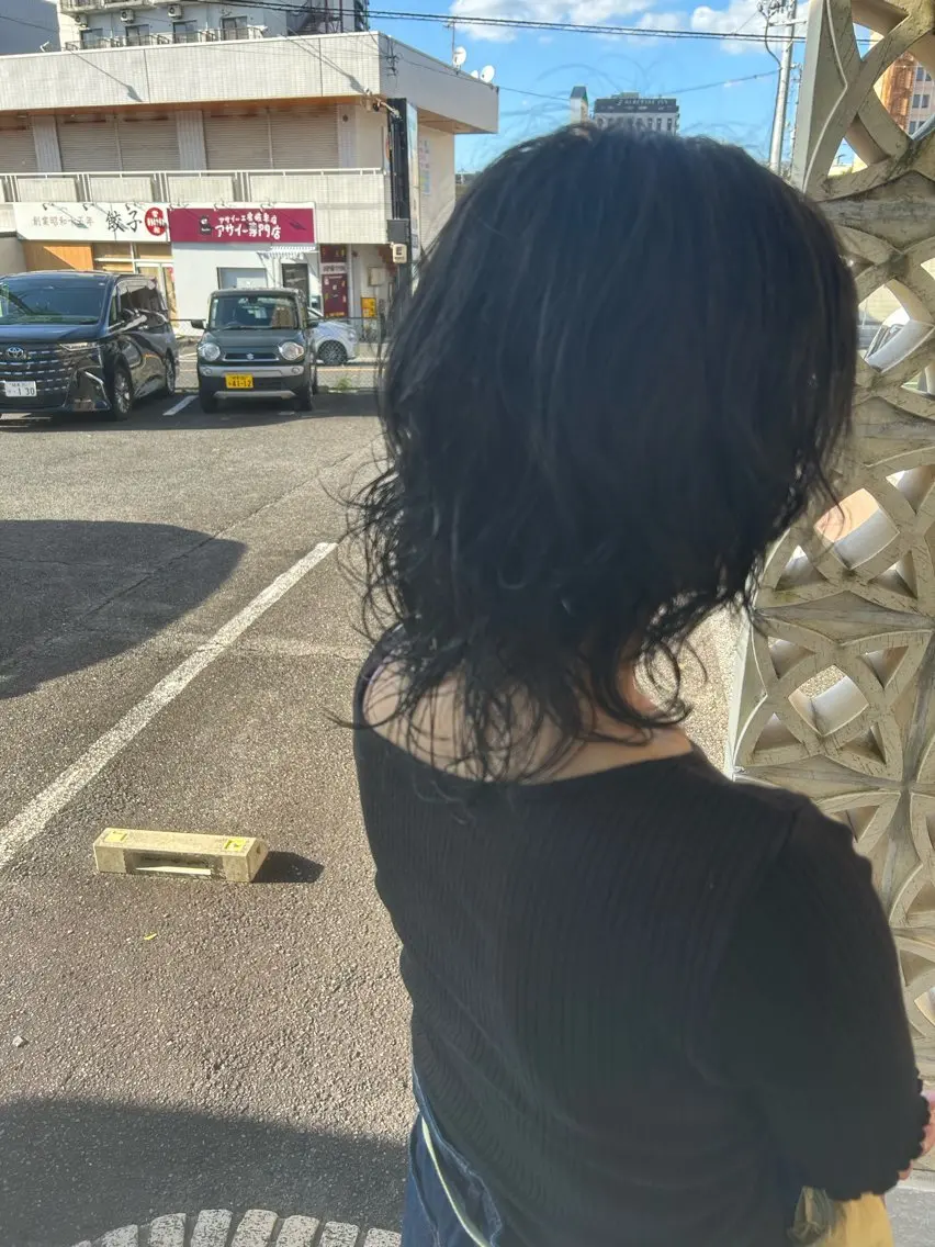 ミディアム パーマ 増田 結莉のヘアスタイル