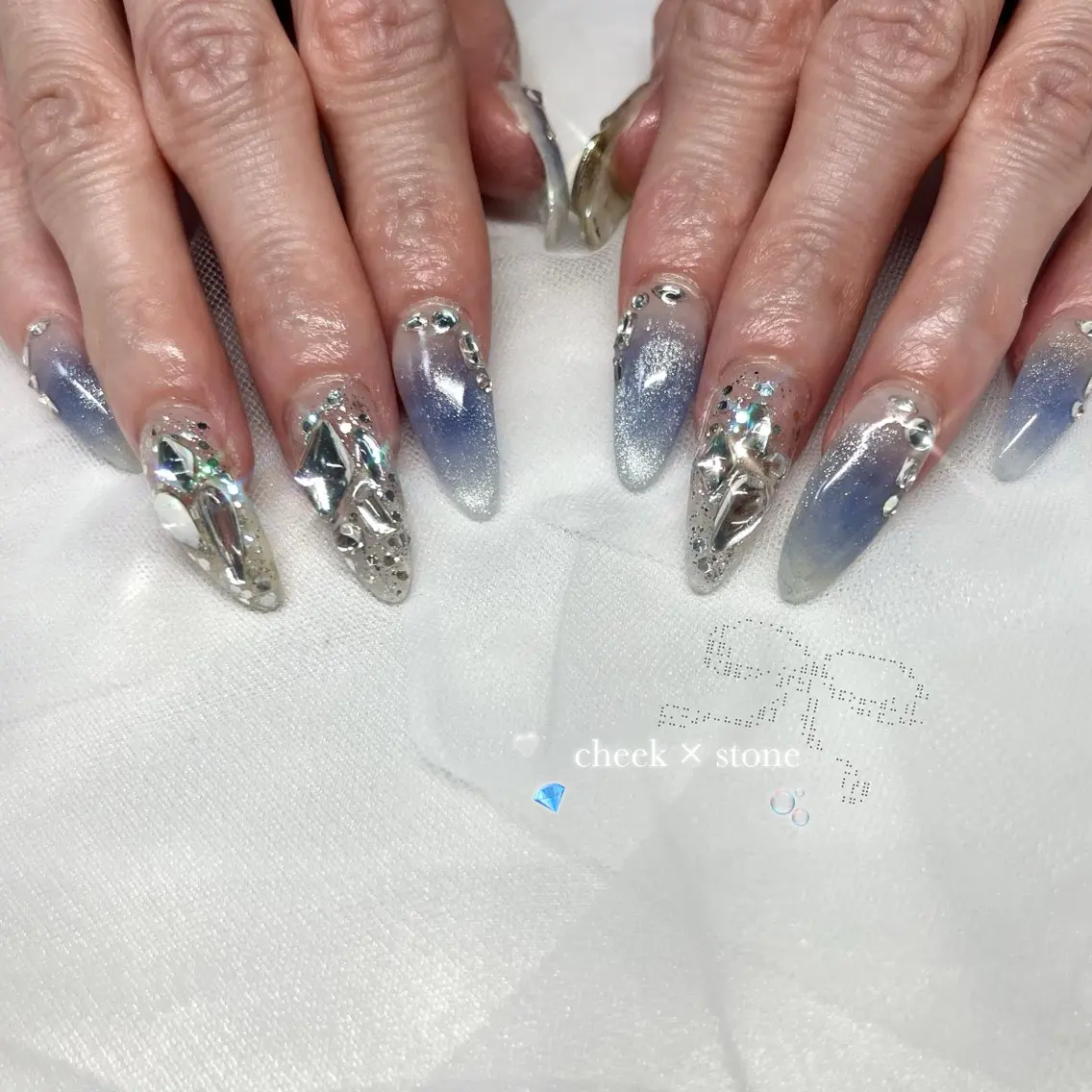 ネイル 長さ出し フラッシュネイル ジェルネイル マグネットネイル 持ち込み ハンドネイル 🌷Gemini nami🌷のネイルデザイン