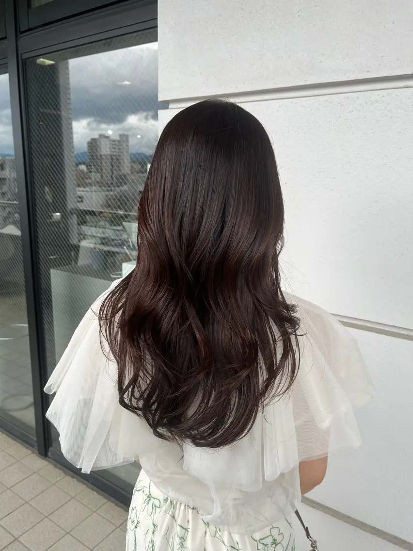 ロング カット ヘアカラー トリートメント 髪質改善×ブリーチ 無しWカラー🫧天神のヘアスタイル