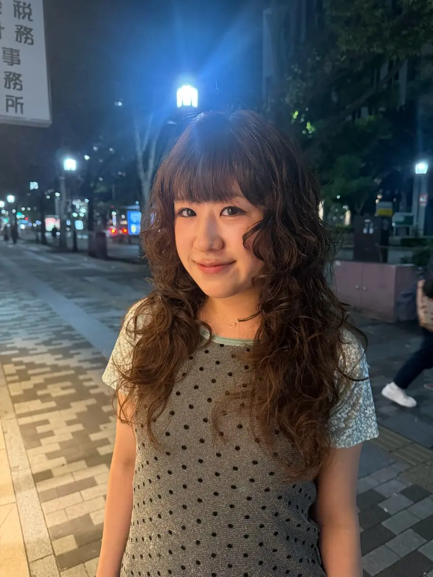 ロング パーマ カット パーマ 阪上 沙織のヘアスタイル