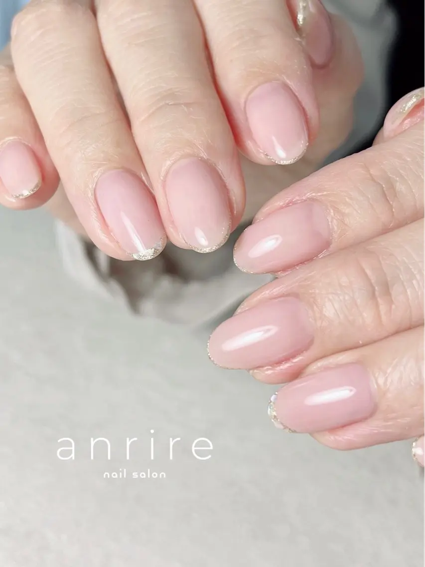 ネイル アートネイル フレンチネイル オフィスネイル シンプルネイル 春ネイル ハンドネイル nailsalon anrireのネイルデザイン