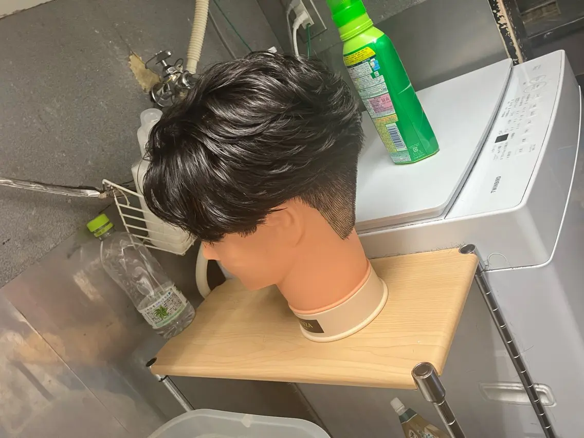 パーマ メンズ フェザーパーマ メンズパーマ カット ワガ カズマのヘアスタイル