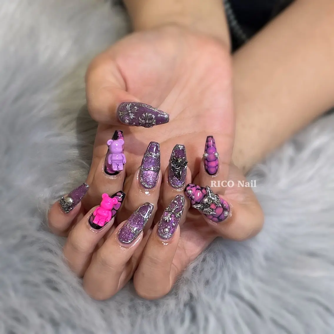 ネイル ハンドネイル RICO Nail パーツつけ放題🌈のネイルデザイン